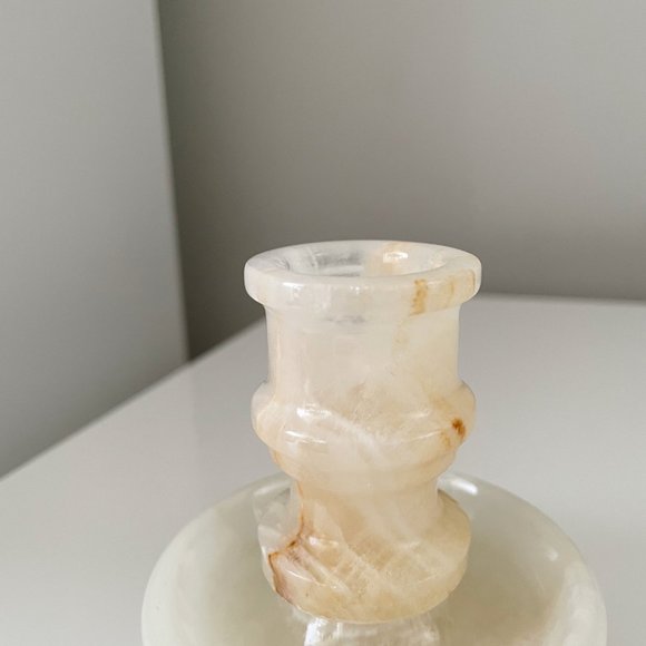 Vintage White Onyx Candle Holder - Picture 6 of 7
